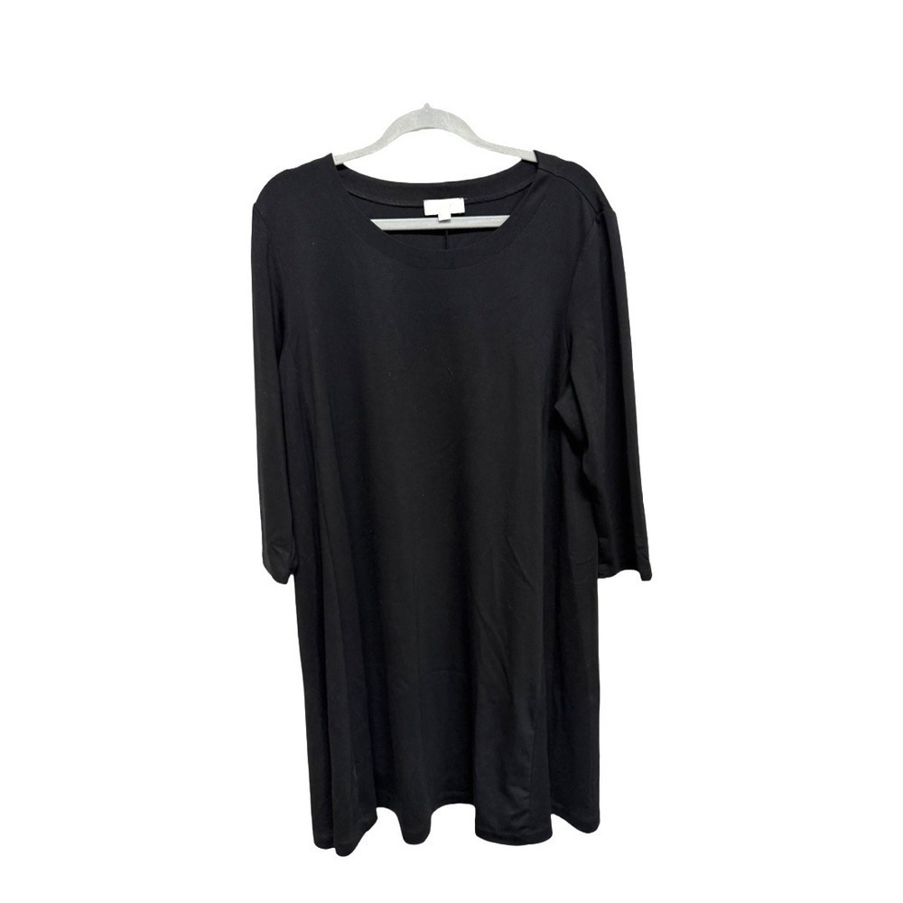 Loft Black Long Sleeve Shift Dress Business Casual Church Size XL Business